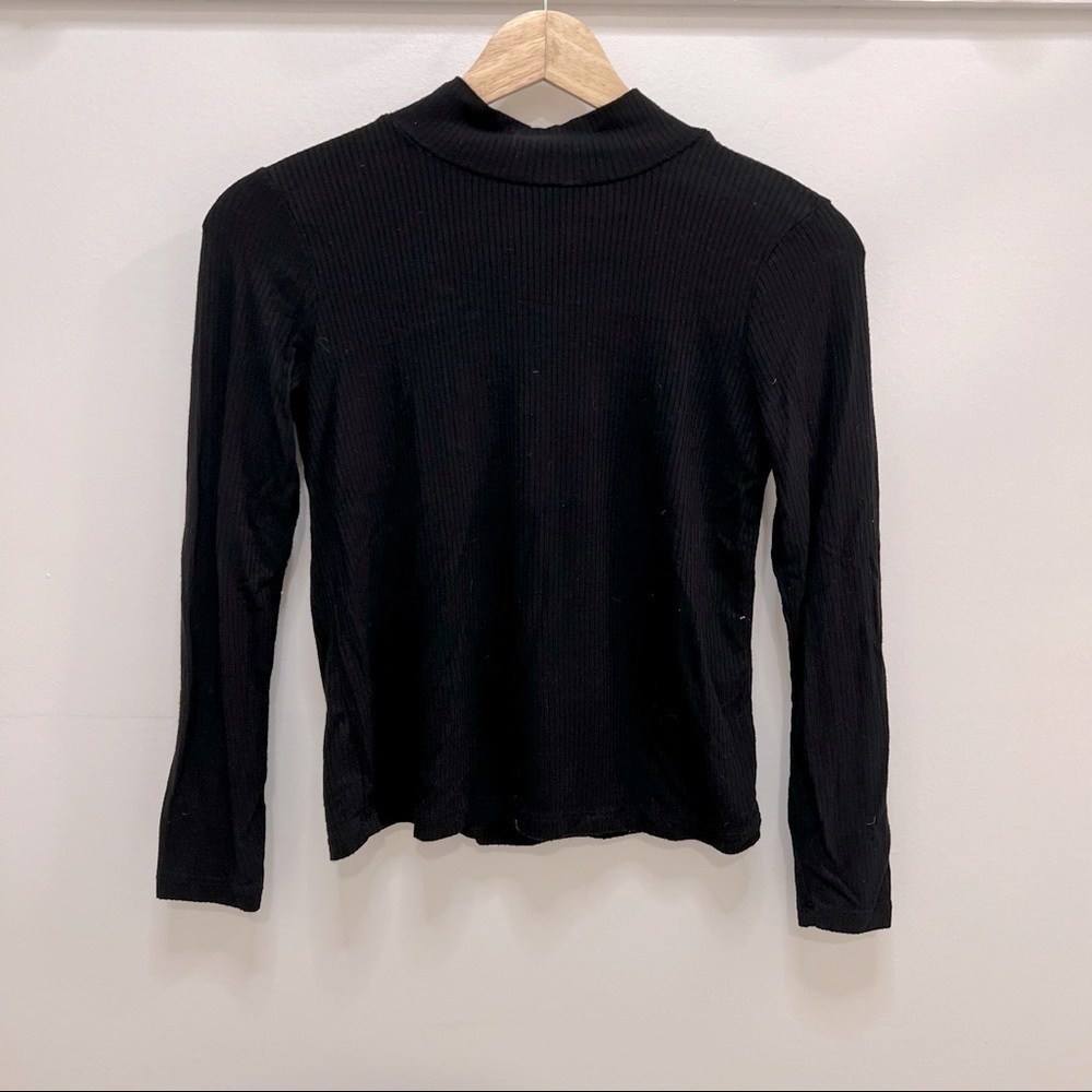 GOOD Luck Girl Black Mock Turtleneck